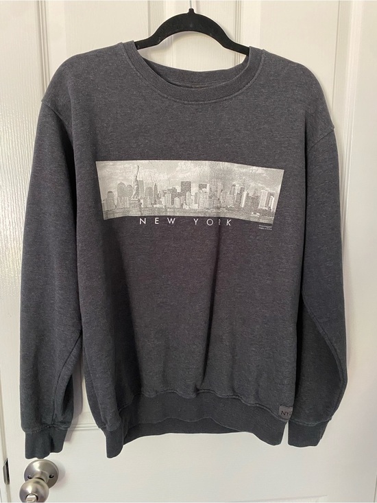 nyc image Sweaters - Charcoal New York Graphic Crewneck Sweatshirt